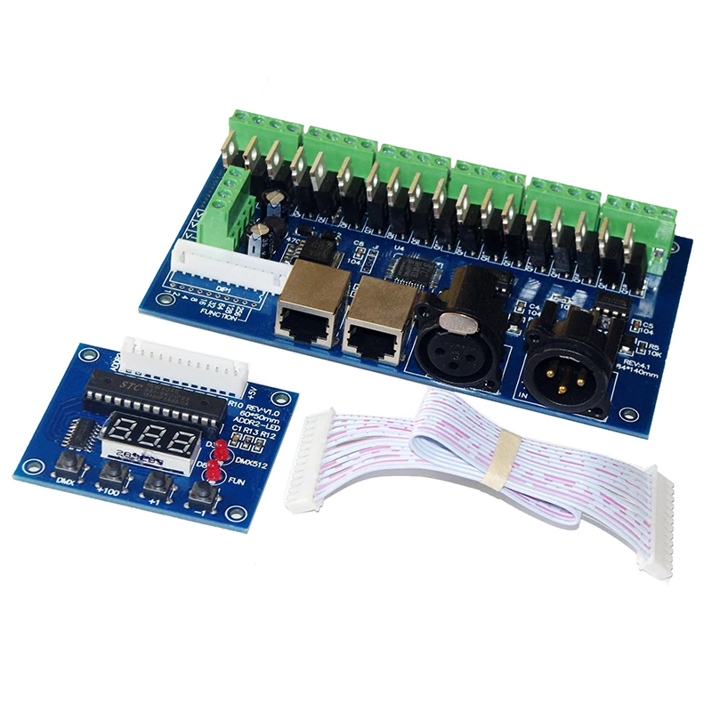 Цифровой дисплей RJ45 18 каналов led DMX512 декодер DC12V 24V 18CH 6 групп 18A Макс DMX XRL 3P