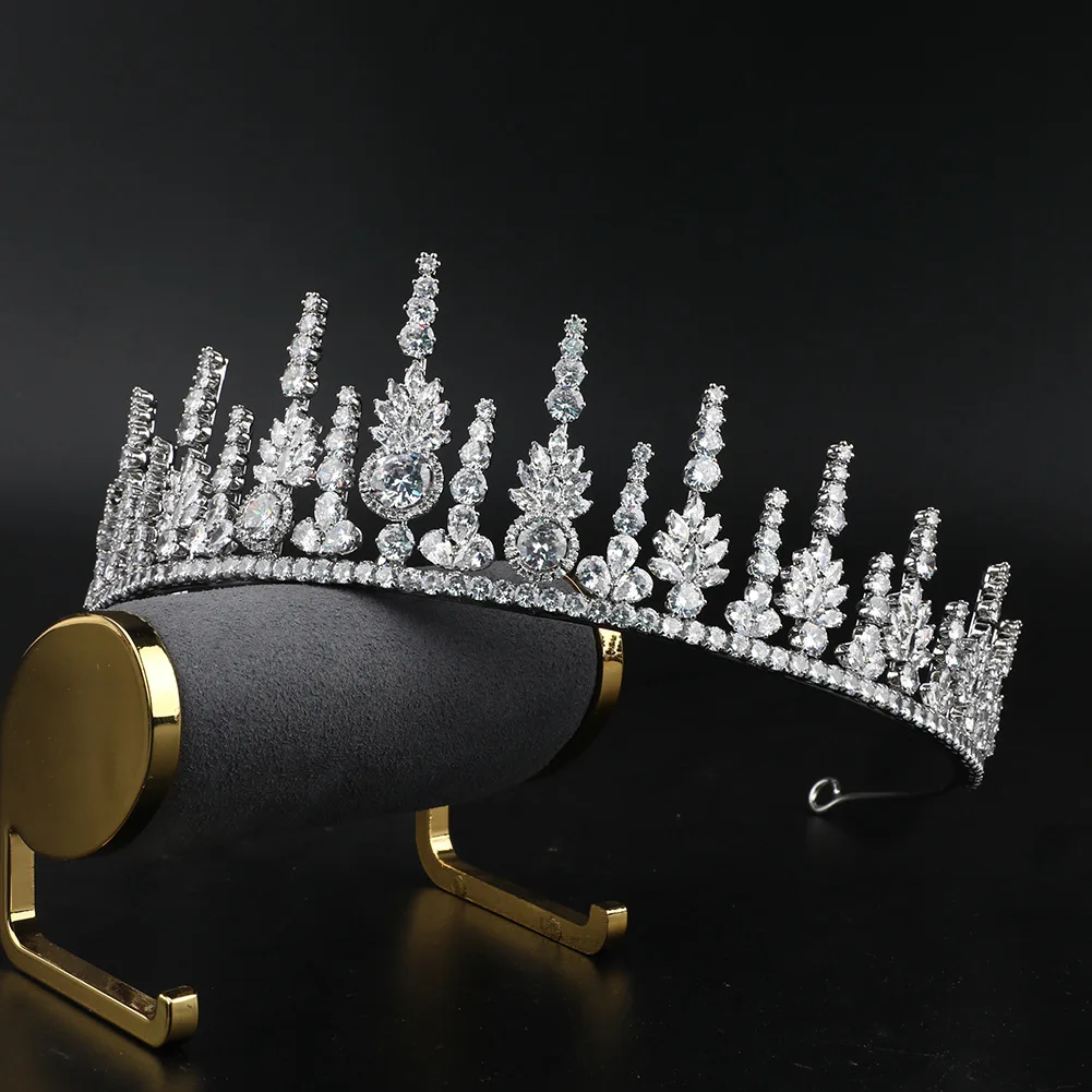 

MYFEIVO Shiny Full Zircon Wedding Crown Bridal Tiaras Headdress Headband Hair Jewelry Accessories HQ0779
