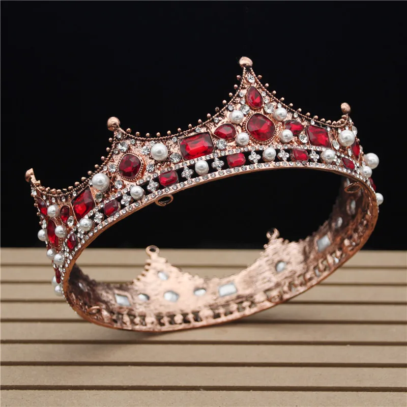 new glitter baroque diameter large crystal floral crown exquisite charming tiaras beauty pageant bride wedding hair accessories free global shipping