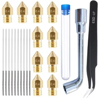 23pcs 3d printer nozzle cleaning needles kit stainless steel cleaner tool mk8 brass nozzle 0 4mm cleaning needle for 3d makerbot