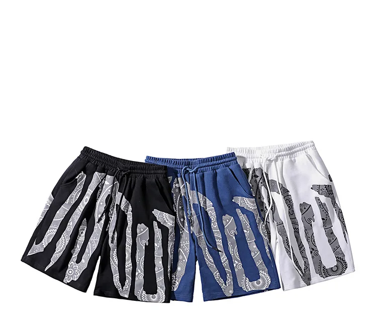 

Not Valuable 2021 Summer New Sweatpants Men's Paisley Printing Loose Drawstring Japanese Fashion Casual Two-Piece Suit