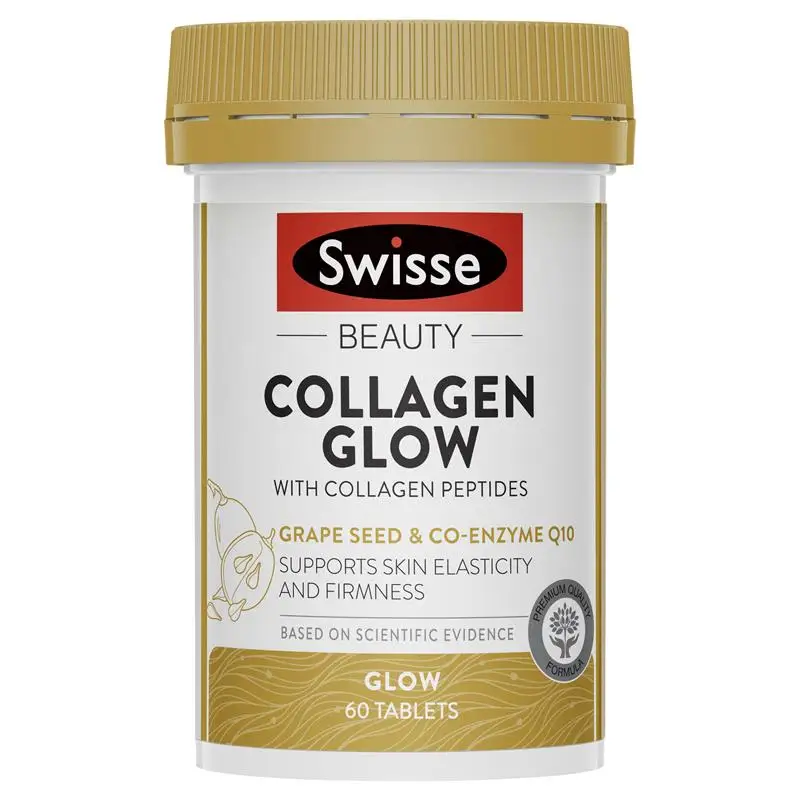 

Australia Swisse Beauty Collagen Peptides Glow 60 Tablets Grape Seed Women Dietary Supplement Skin Elasticity Repair Firmness