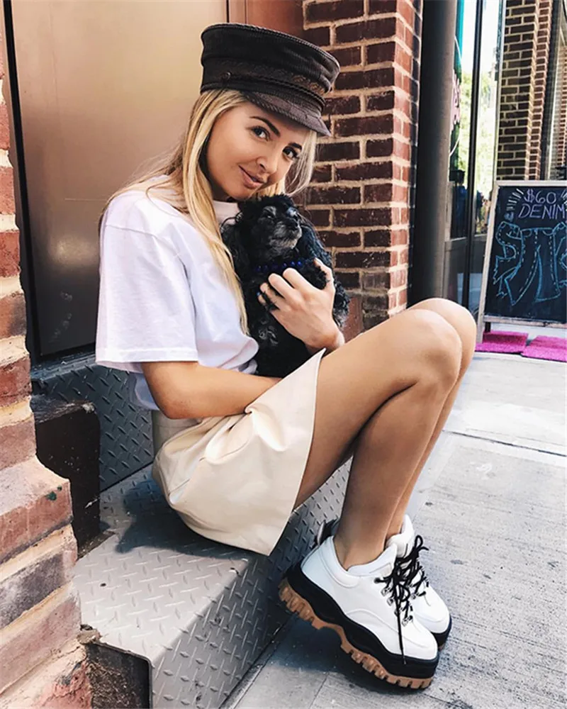 Женские кроссовки на платформе Ystergal повседневная обувь шнуровке плоская подошва