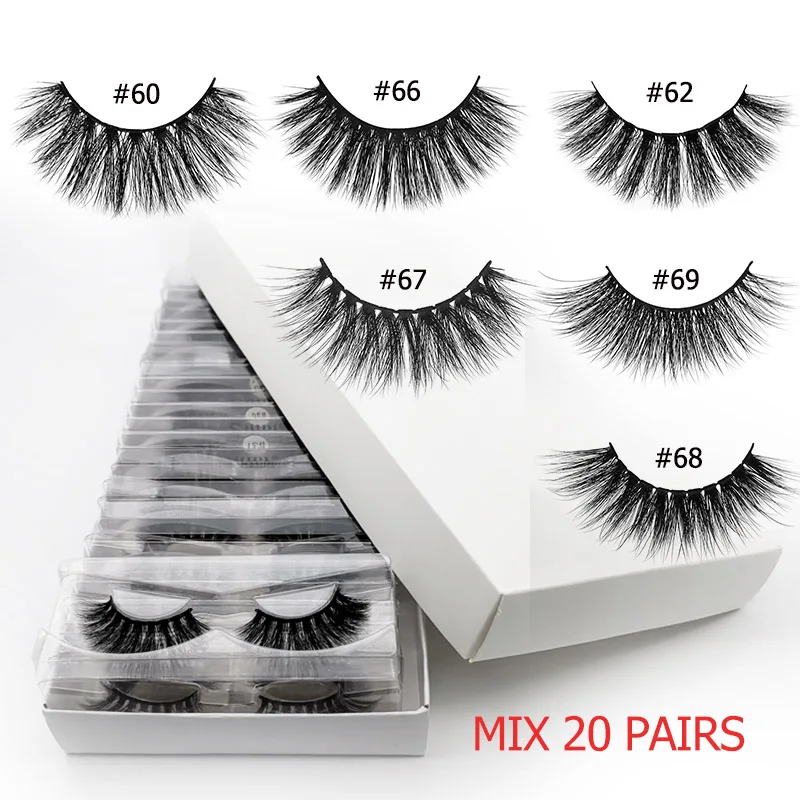 Mix20pairs6w 20 пар оптом ресницы Объемные ресницы Макияж 3d норковые ресницы накладные ресницы оптом натуральные накладные Ресницы cilios - Цвет: Mix20pairs6w