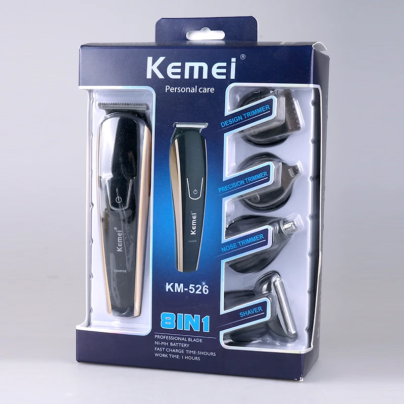 

Kemei 8 IN 1 Hair Clipper Professional Barber Cordless Cable Electric Shaver For Men Nose Trimmer Clippers Razor For Beard