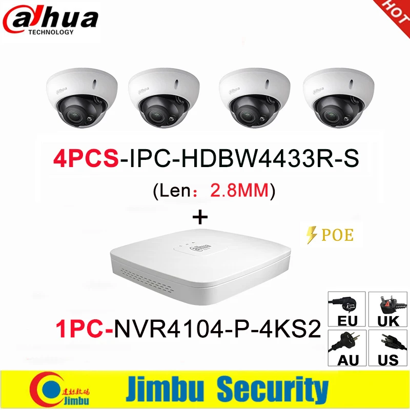 Сетевой видеорегистратор Dahua IP surveilliance система NVR kit 4CH 4K видеомагнитофон NVR4104 P 4KS2 &