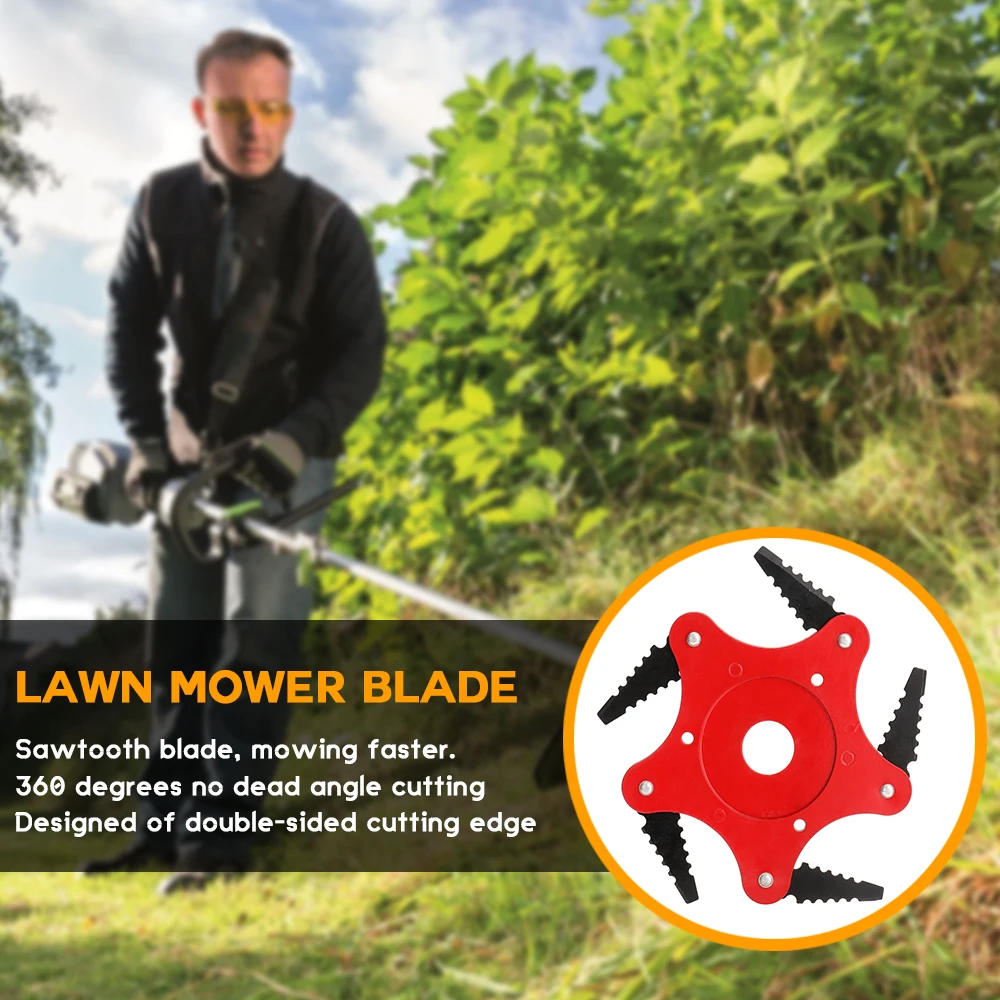 5T Lawn Mower Blade 180 Degrees Rotatable 360 Cutting Sawtooth Brush Cutter Garden Grass Trimmer Blades | Инструменты