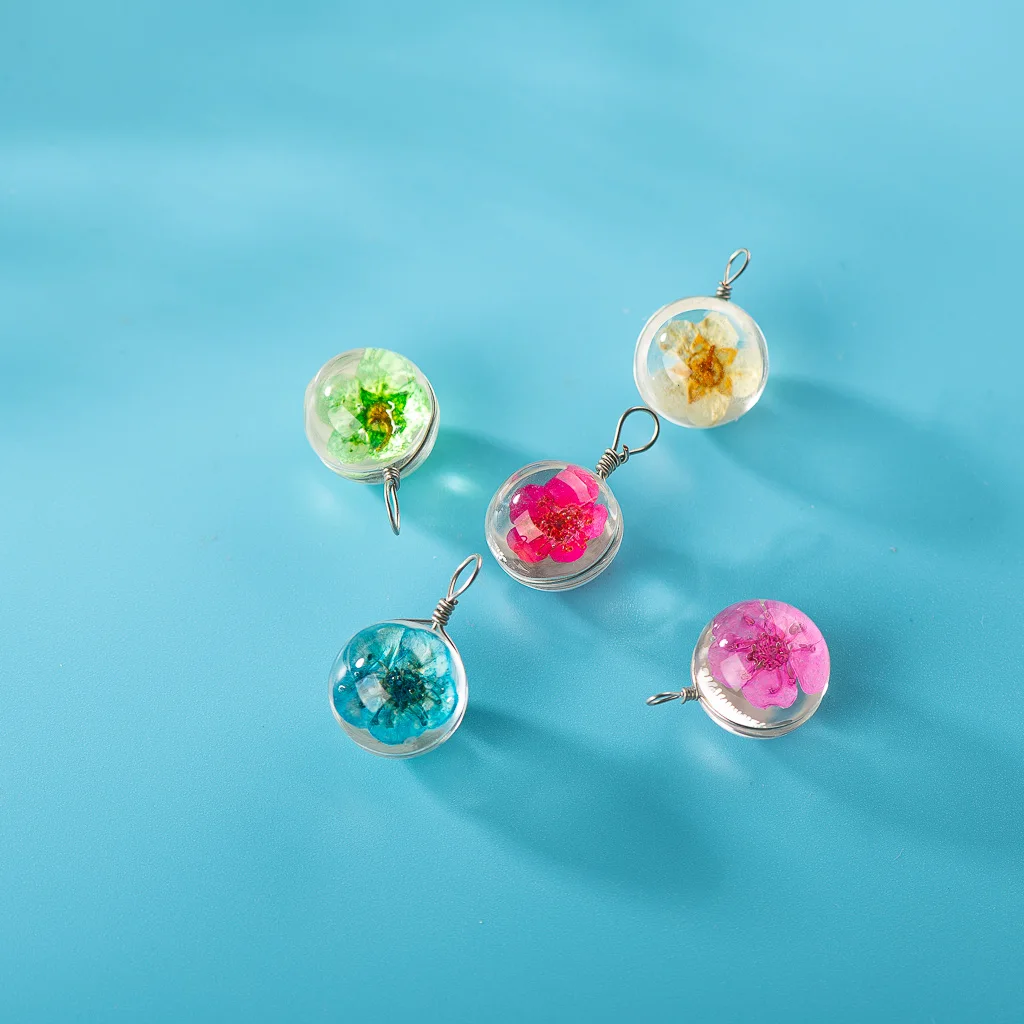 12 #5 шт железная проволока натуральный сушеный цветок со стеклянными бусинами