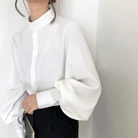 blouses shirt cardigan tops fashion women blouses 2021 blouses and shirts single breasted stand up collar work solid color