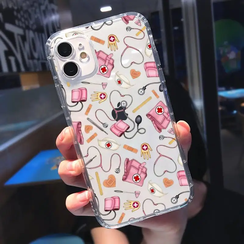 

Nurse Medical Medicine Health Heart Phone Case Transparent for Clear iPhone 11 12 mini pro 8 7 6 6S XS MAX Plus X 5S SE 2020 XR