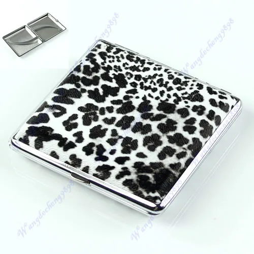 

Leopard Pattern Cigarette(20 pcs) Tobacco Pocket New Case Box Holder BW Leather