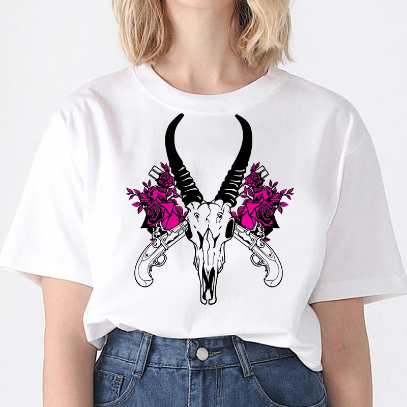 

90s Tshirt Special Totem Print T Shirt Women Fashion Short Sleeved Casual Harajuku Femme Streetwear Tops Tee Shirt