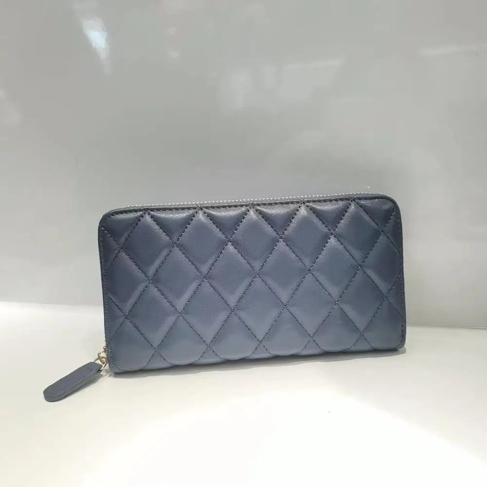 

free shipping 2020 the new style fashion and pretty diamond lattice genuine cow leather women money clips 5 color 20cm