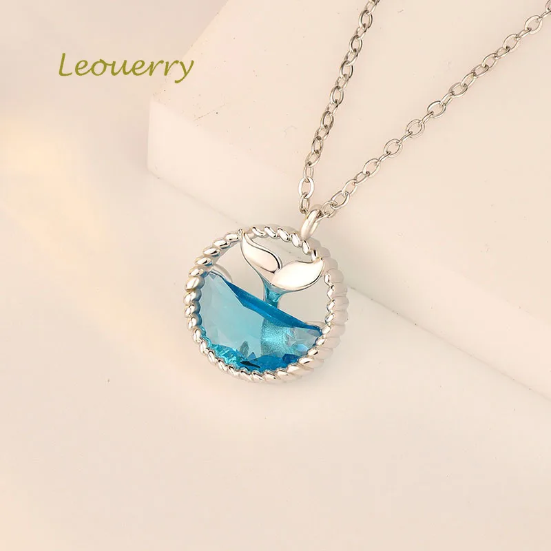 Женская Цепочка Русалка из серебра 925 пробы с кристаллами|Ожерелья| |