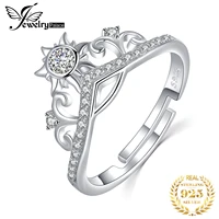 jewelrypalace sunflower crown 925 sterling silver cubic zirconia ring cz sun finger adjustable open rings for women jewelry