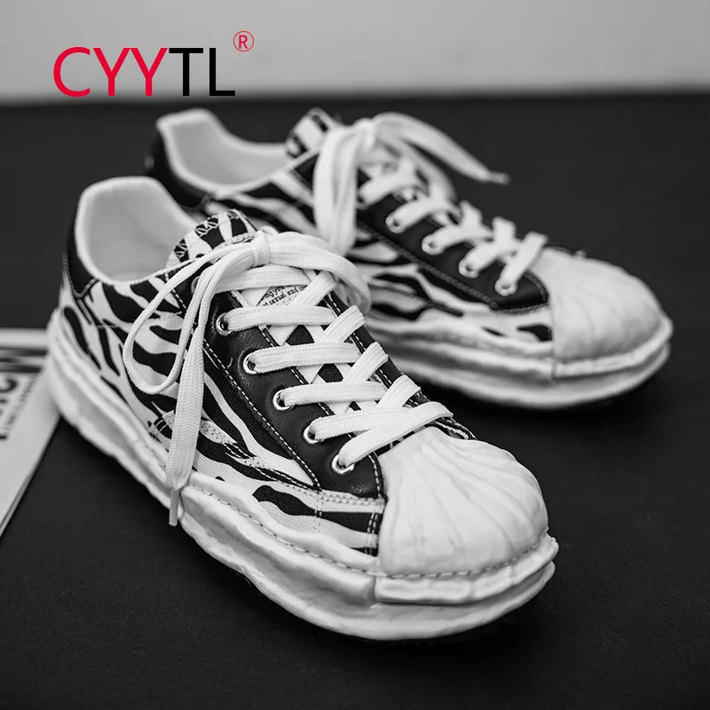 

Кеды CYYTL мужские с принтом зебры, модные холщовые кроссовки для прогулок, Молодежные дышащие, для мальчиков и подростков, для тенниса