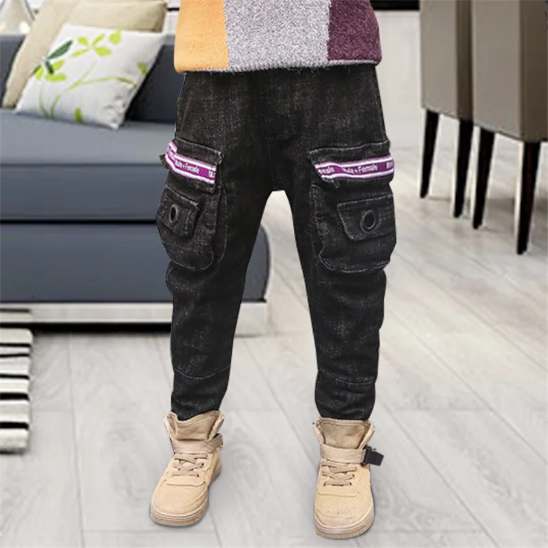 

Children's Clothing Boy Jeans Autumn Denim Pants Big Boys Long Pants Spring Elastic Casual Trousers Teen boy wearing Jeans 2019