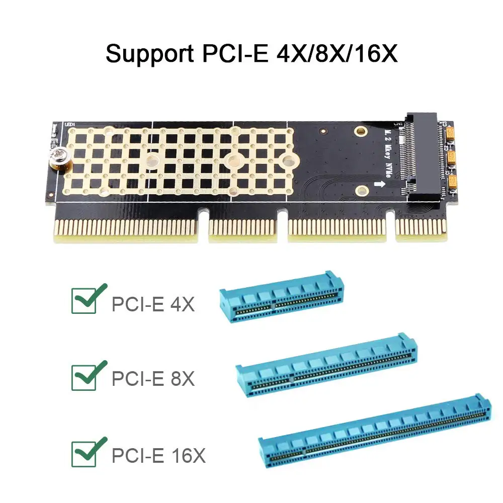 Переходник onbian M.2 NVMe SSD на карту PCIe M2 Key M драйвер с силиконовой охлаждающей