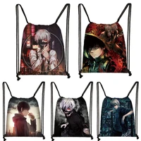 anime kaneki ken tokyo ghoul drawstring bag student schoolbag cool mini backpack teenager travel bag boys girls bookbag