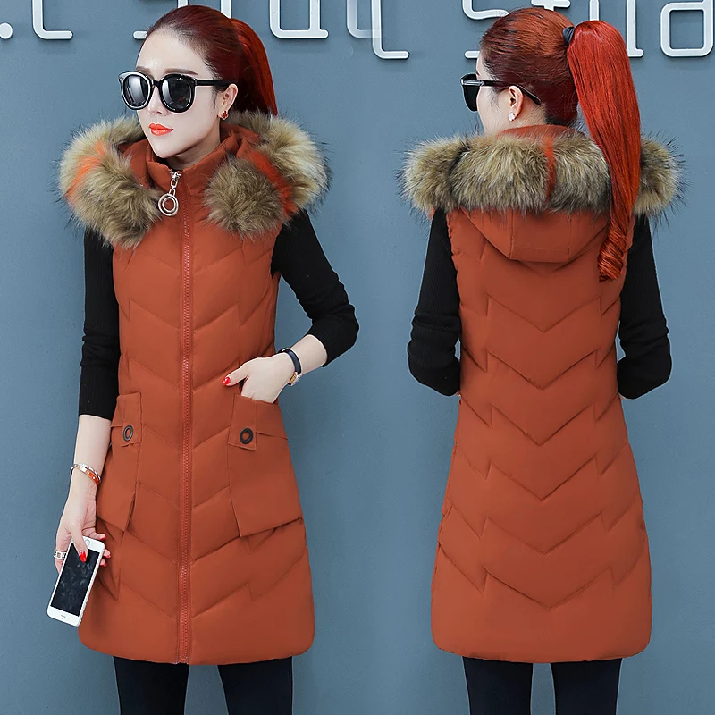 Женская куртка жилет зимнее меховое пальто с капюшоном Теплое повседневное
