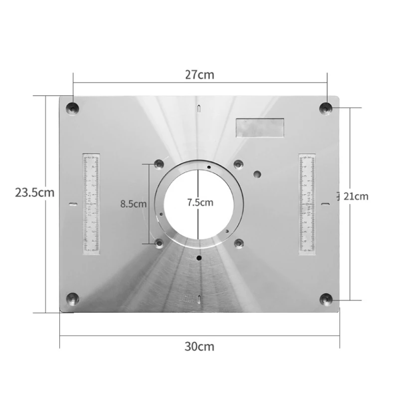 Aluminum Router Table Insert Plate Electric Wood Milling Trimming Machine Flip Plate With Cover For Woodworking Engraving DIY