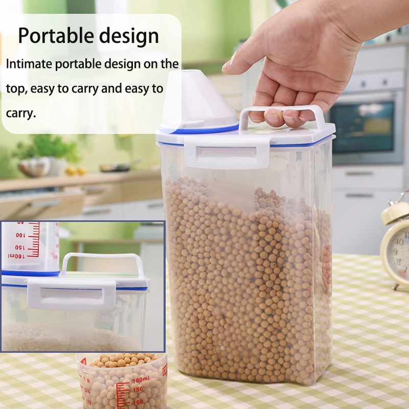 Герметичная влагостойкая прозрачная Поворотная емкость для хранения кухонный