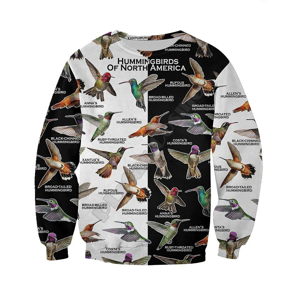 

3D Printed Hoodies Hummingbirds Of North America Harajuku Streetwear Man/Woman Funny Zipper Hoodies/Sweatshirt Dropshipping