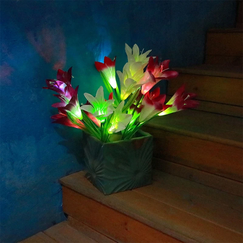 

Искусственные цветы, украшения для земли, светодиодный светильники для двора, лужайки, наземные светильники, украшение для виллы, сада, двор...