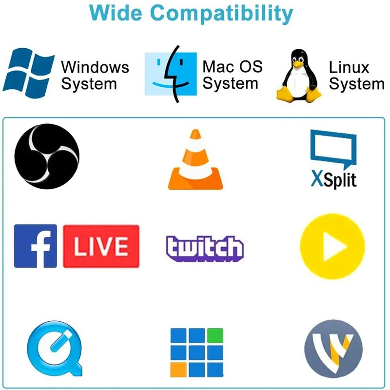 

ANPWOO HDMI-compatible Video Capture Card USB Capture Card Game Live Broadcaster Microphone OBS Live Broadcast Recording Box 4K