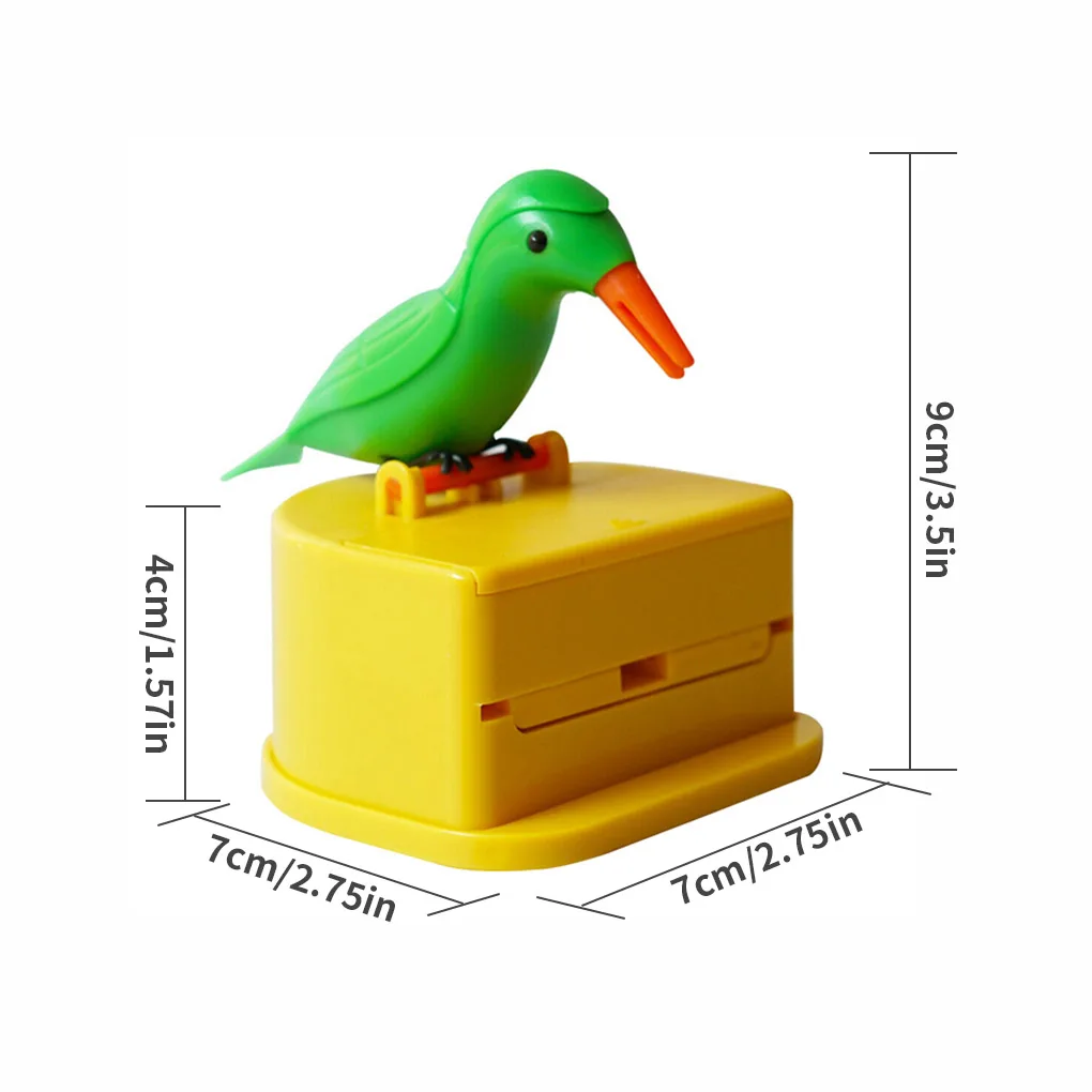 

Toothpick Storage Case Toothpick Dispenser Bird Auto Pop-up Push-type Toothpick Holder Storage Case Bird Toothpick Box Holder