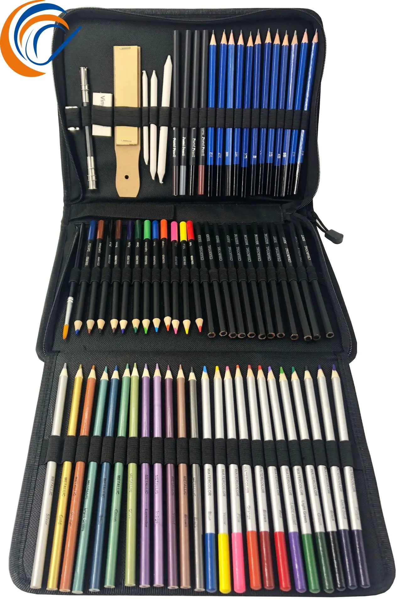 

Набор цветных карандашей для рисования, 72 цвета, s-образный карандаш, угольный карандаш, резина, набор художественных кистей Набор для худож...