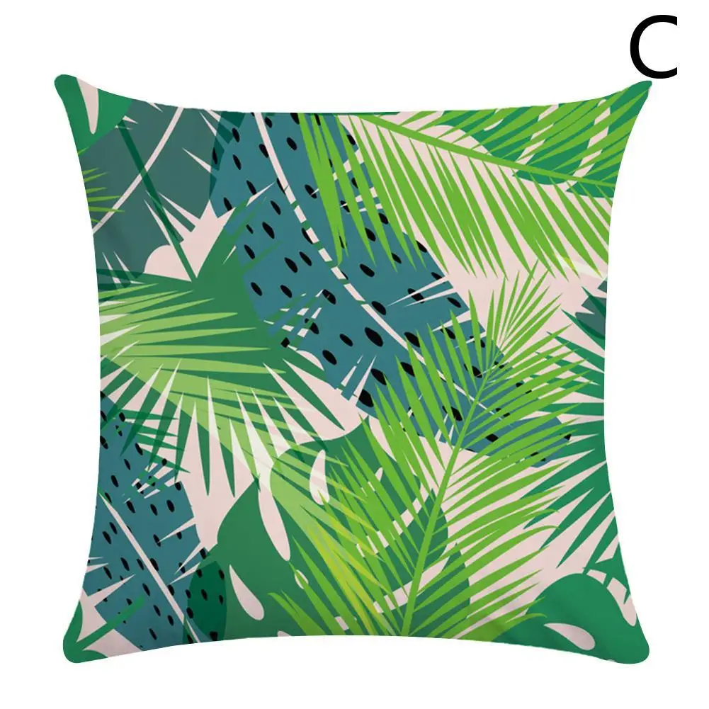 

45*45CM plant leaf pillow short plush cushion cover tropical rain forest cushion pillow cover home decoration