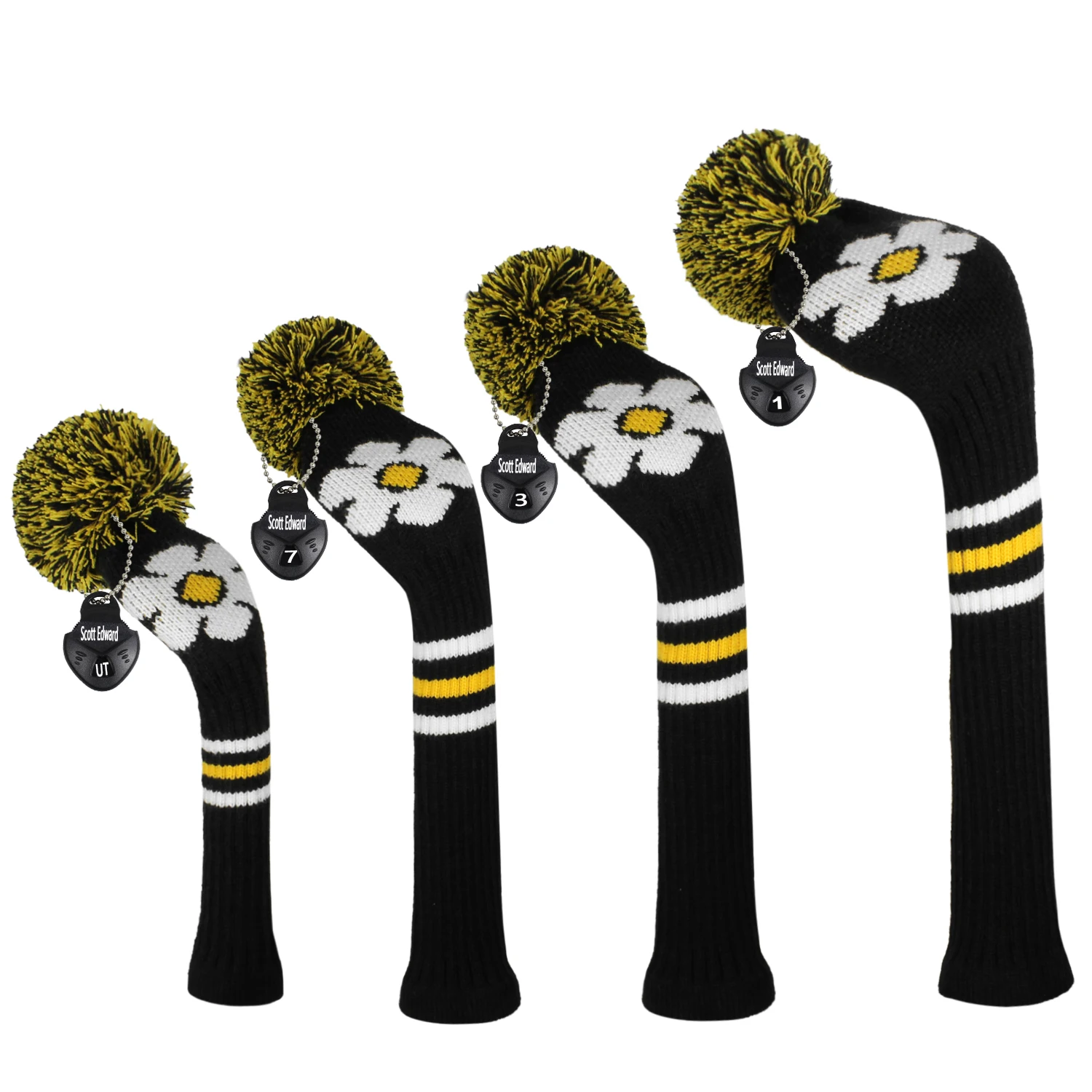 4 шт. новые головные уборы из дерева с помпонами для гольфа Гибридные деревянные