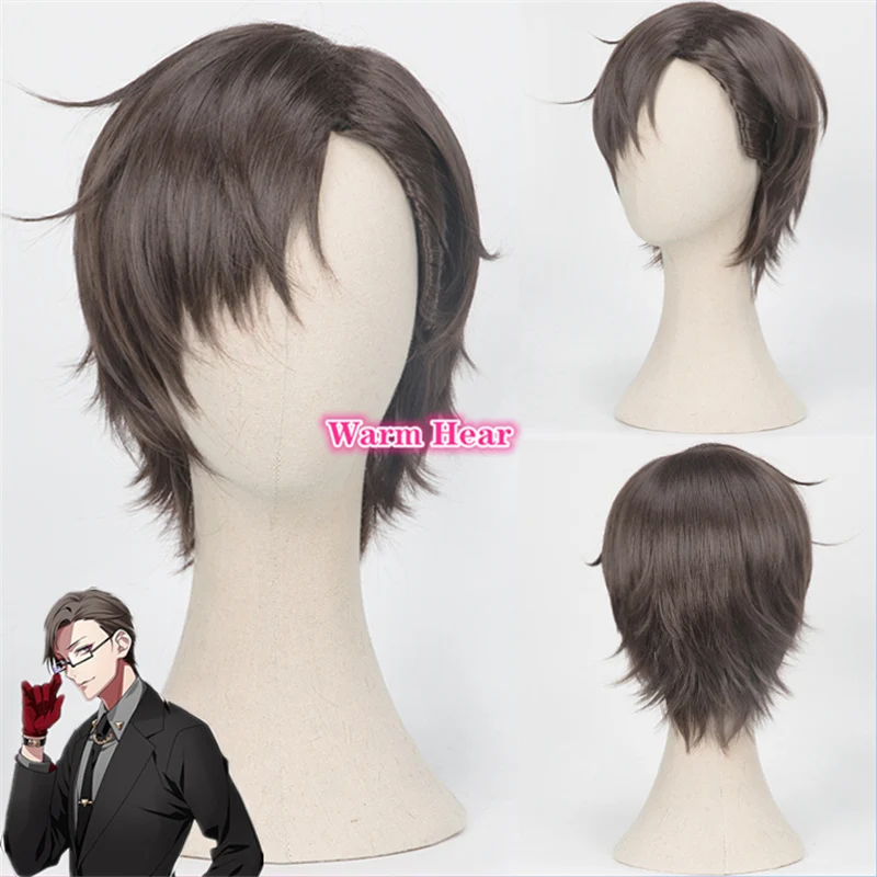 

DRB Hypnosis Mic Division Rap Battle JYUTO IRUMA Brown Short Cosplay Heat Resistant Synthetic Hair Halloween Party + a wig cap