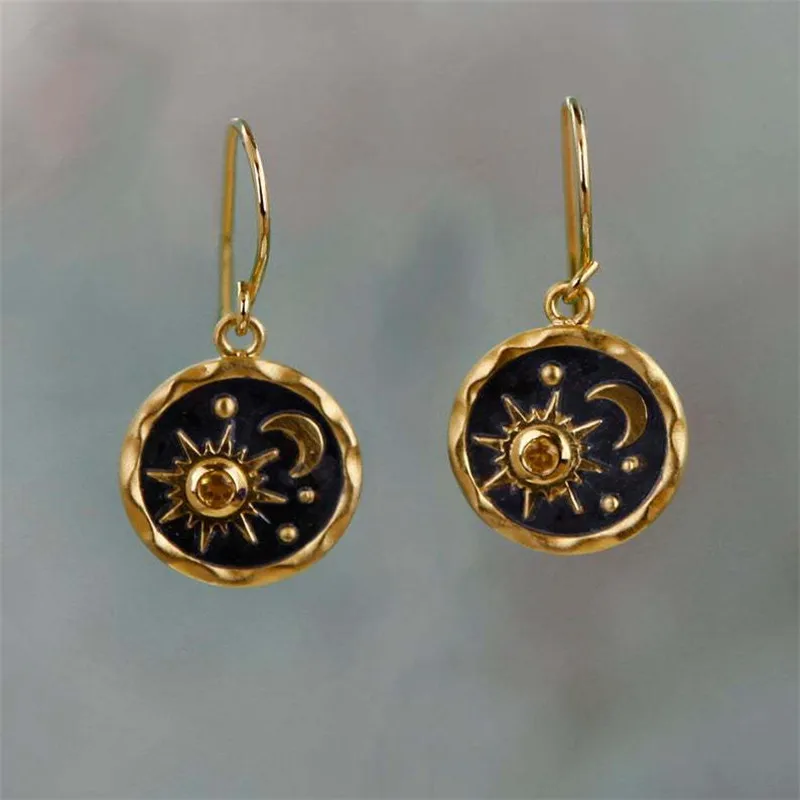 

Creativity Fashion Sun Moon star Drop Earrings for Women Party Jewelry Ethnic Tribal Statement Dangle Earring Accessories Gifts
