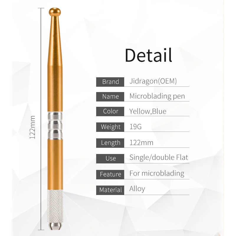 5pcs Gold Black Color Microblading Pen Manual Tattoo Machine Needle Blade Permanent Makeup Embroidered Eyebrow Lips Supplies