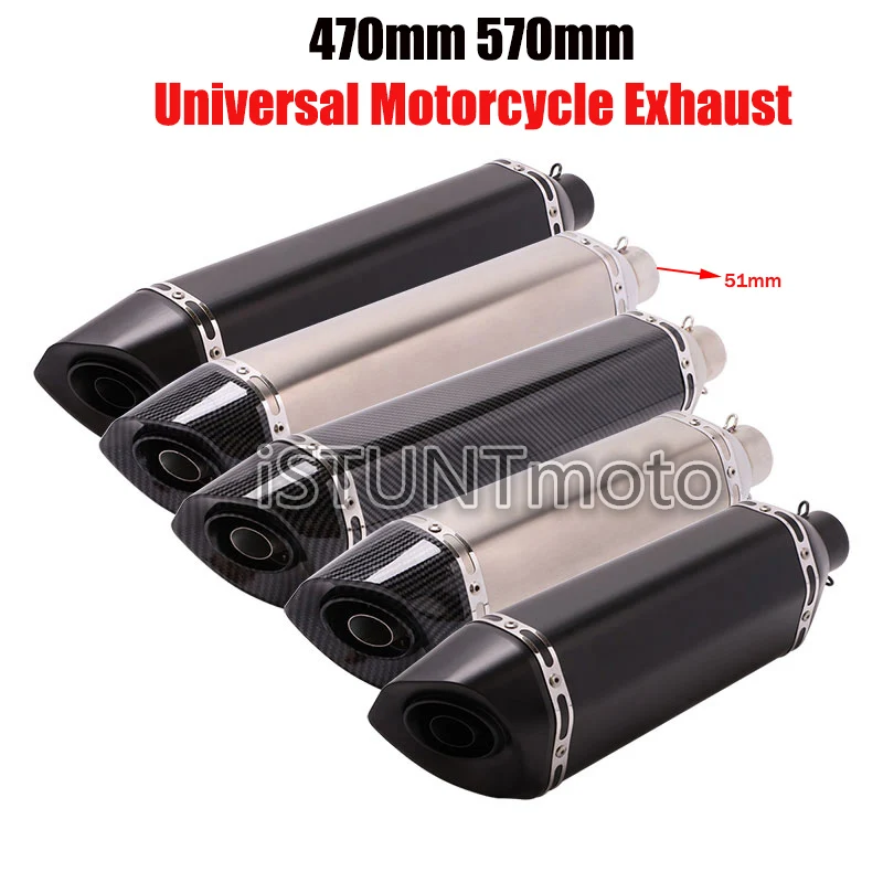 Akrapovic, 470 мм, 570 мм, универсальный, мотоциклетный, выхлопная, Модифицированная, глушитель, труба с DB killer для sx125 gsr 600 tmax 530 z1000