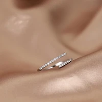 fashion rhinestone shiny cool zircon silver plated womens adjustable opening ring wedding party jewelry engagement ring