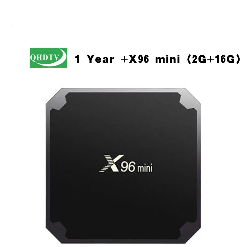 X96 Mini 2G 1Y QHDTV Лучший арабский французский IPTV каналы QHD ТВ подписка Сино ТВ канадский США Латинос Полный 4 к Европейский с X96 Мини ТВ приставка на базе Android коробка - Цвет: X96 Mini 2G 1Y QHDTV