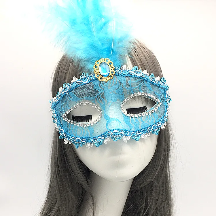 

New 1pc Color Premium Leather Feather Mask Masquerade Halloween Parties Carnival Masks Dress Costume Lady Gifts