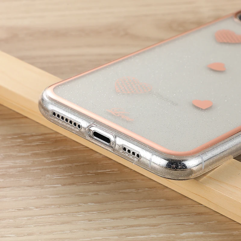 Прозрачный чехол для телефона в форме сердца и цветов iPhone 11 Pro Max XR XS 6 6s 7 8 Plus X SE