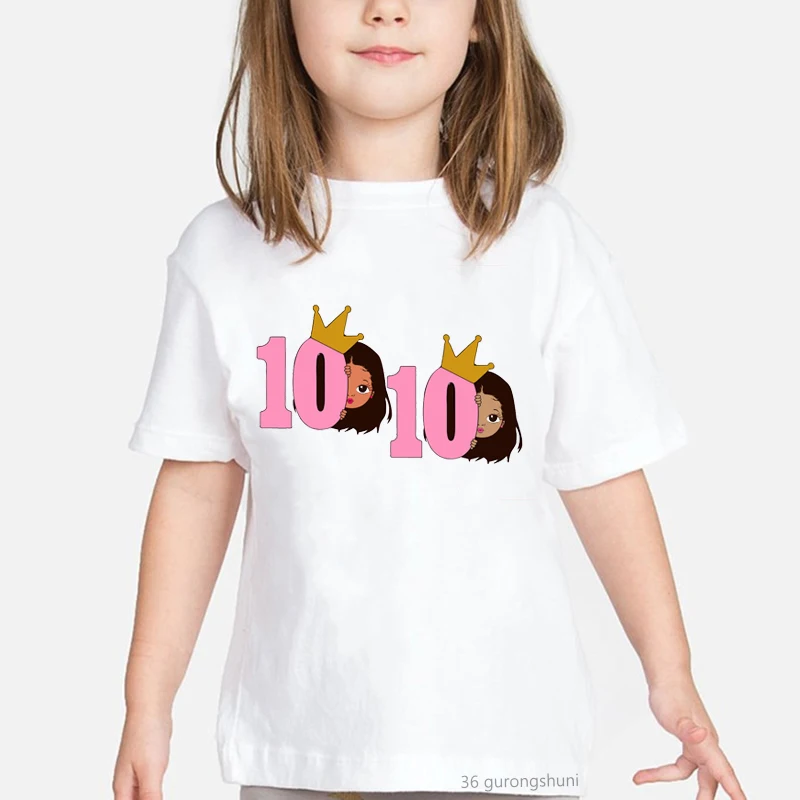 

Birthday gift for 10 years old girls t shirt Black girls birthday graphic tshirts girls pink kids clothes harajuku kawaii t