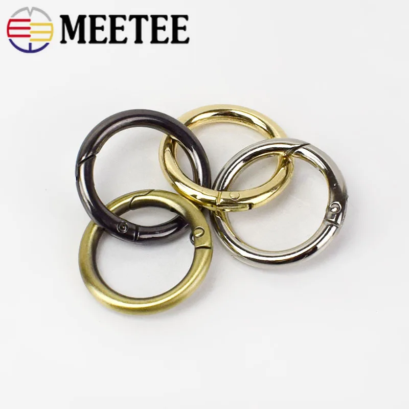 5/10 шт. Meetee с фокусным расстоянием 25 мм весна сплав металла D-хомут с круглым воротником для мальчиков и девочек сумки ремень собака цепи пряжки DIY оснастка застежками зажим для сумок, аксессуары для сумок из H7-3