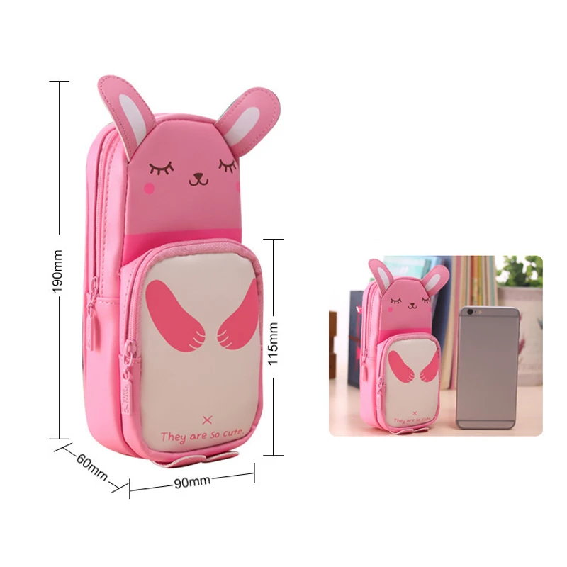 

Cute Panda Rabbit Large Capacity Pen Pencil Case Pen Box School Stationery Cosmetic Bag SGA998