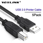 VOXLINK 5 упаковок 2,0 USB-кабель для принтера типа A на B штекер-штекер для принтера Canon Epson HP ZJiang принтер для этикеток DAC USB принтер