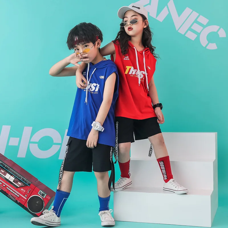 

Hip Hop Hoodies Costumes for Girls Boys Ballroom Dance Clothes Kids Hiphop Performance Outfit Stage Dancing Costumes Suits LJ