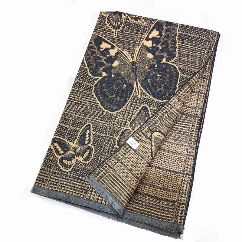 

Autumn and Winter New Women's Fashion Warm Scarf.Butterfly Pattern Cashmere Fleece Oversized Shawl.Korean Version of Sweet Scarf
