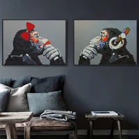 orangutan animal retro wall art canvas painting photo nordic poster print wall picture for living room decoration