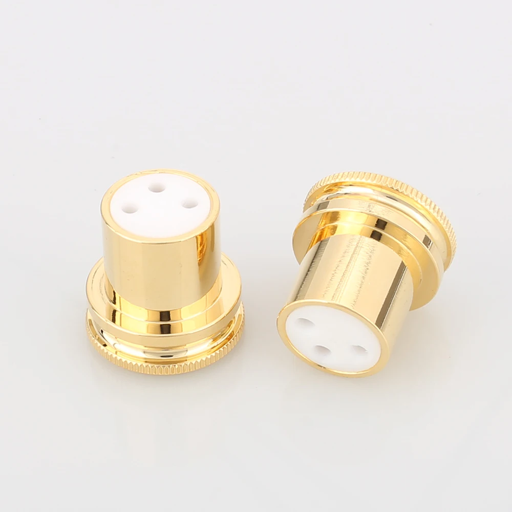 2pcs xlr female HI End поглотитель шума позолоченный медный XLR заглушки XLR Защитная Кепка 3-конт. XLR Женская шумоподавляющая крышка s - Цвет: 2pcs xlr female