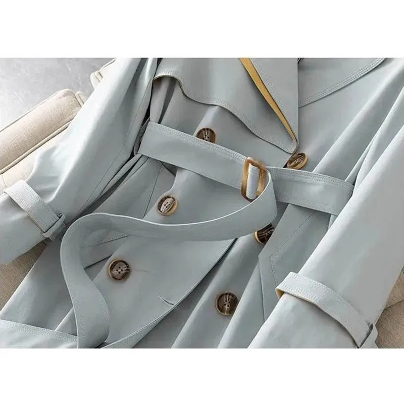 

Women Classic Double Breasted Trench Coat 2020 Autumn New Korean Belt Female Windbreaker Fashion Elegant Long Overcoat 4XL Y577